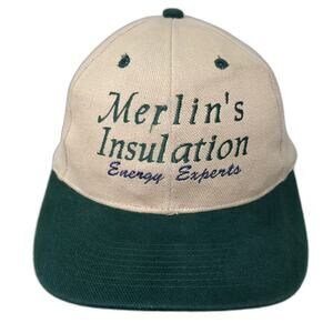 Otto Cap Tan Green Merlin's Insulation Energy Experts Baseball Hat One Size